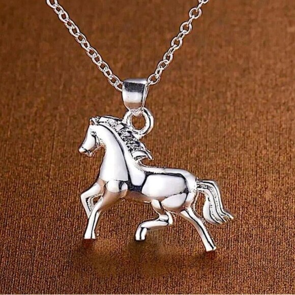 Sterling Silver Horse Necklace Earrings Set HorseBit, Snaffle, D Ring Charm - Picture 6 of 11